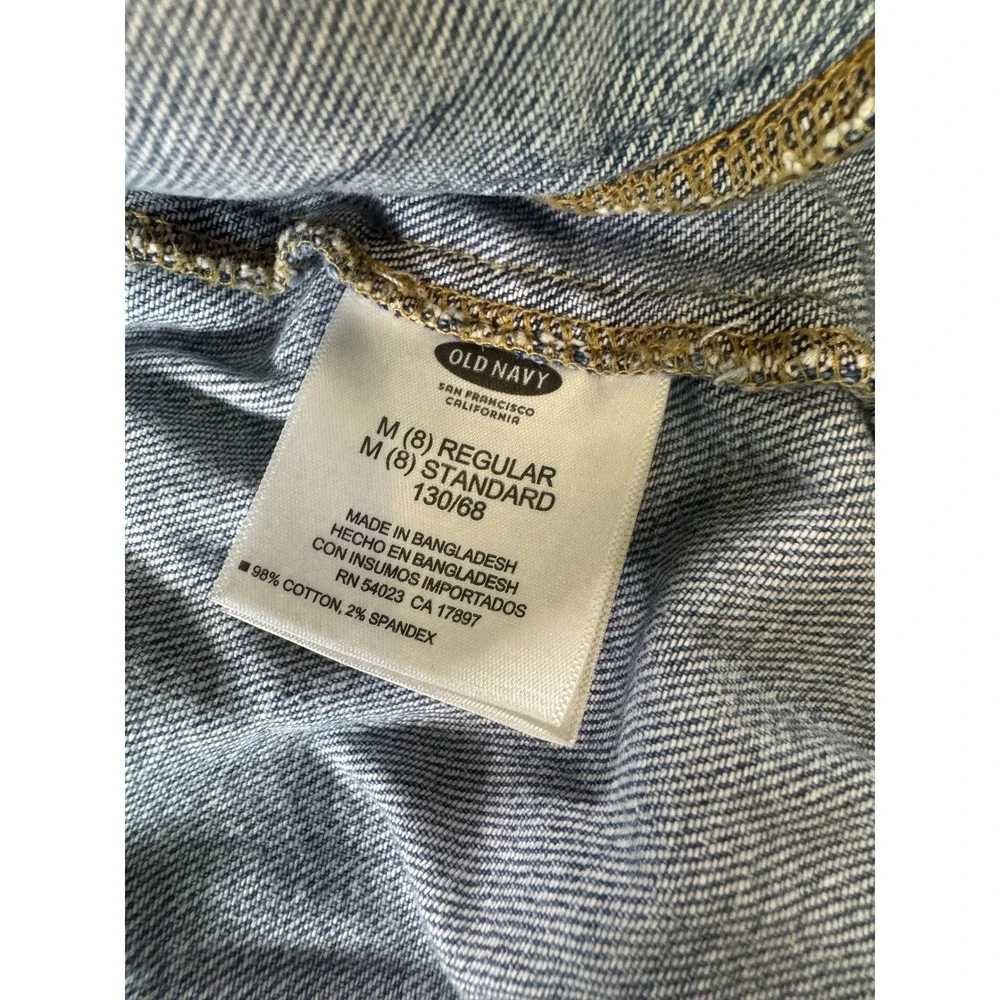 Old Navy Girls Stretch Denim Vest Size 8 Blue Button Up Cotton Blend